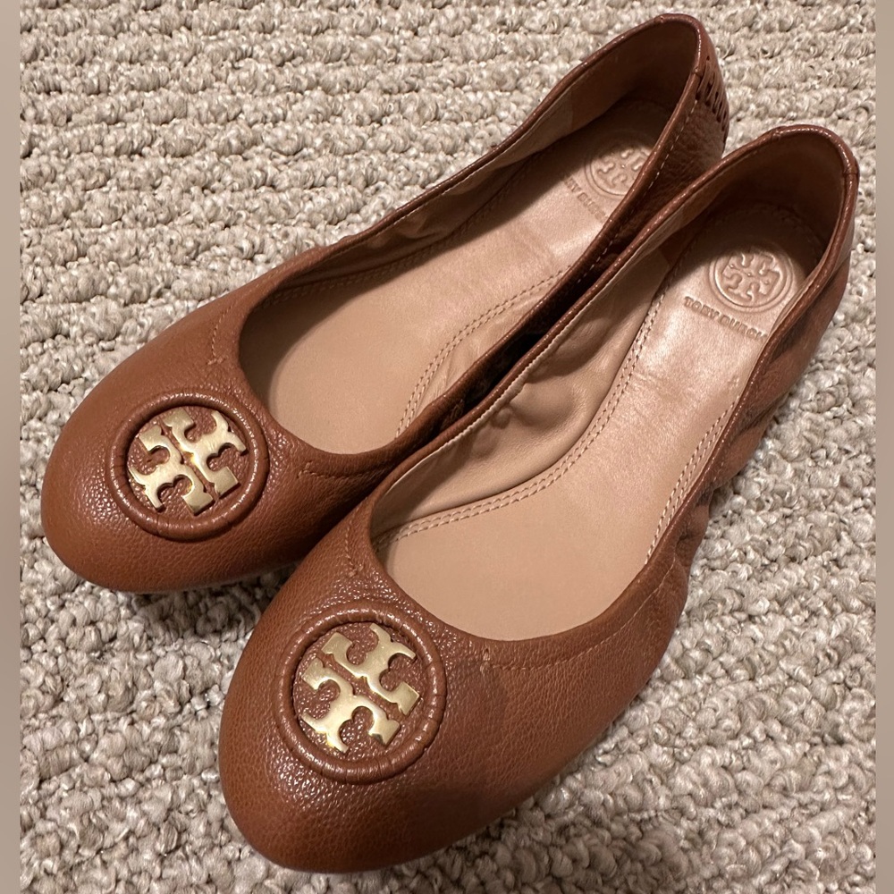 Tory Burch Tan Leather Flats-READ